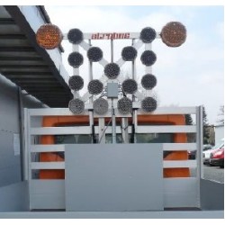 Panou culisant semnalizare LED lucrari - 15 lampi de 200 mm diametru si 2 lampi cu diametrul de 300 mm